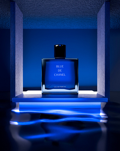 3D Channel Perfume 3d blue channel graphic design perfume