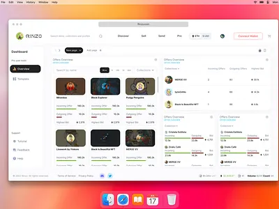 Rinzo NFT Marketplace branding browser product design saas ui ux web web app
