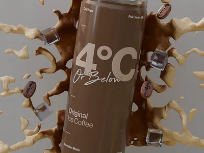 3D iced coffee 3d bottle coffee graphic design iced