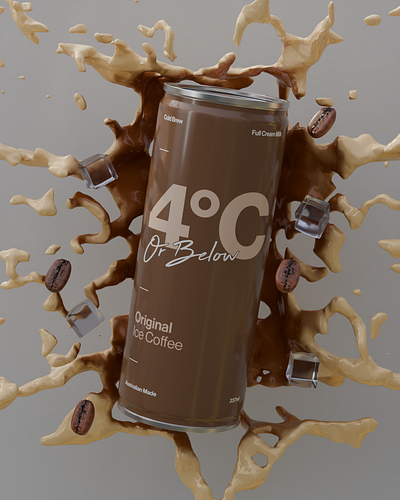 3D iced coffee 3d bottle coffee graphic design iced