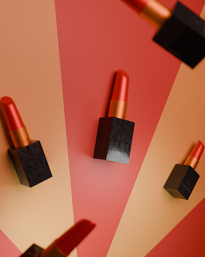 3D lipstick design 3d beuty channel graphic design lipstick red