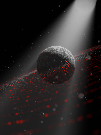 3D cinematic planet 3d design hell planet red