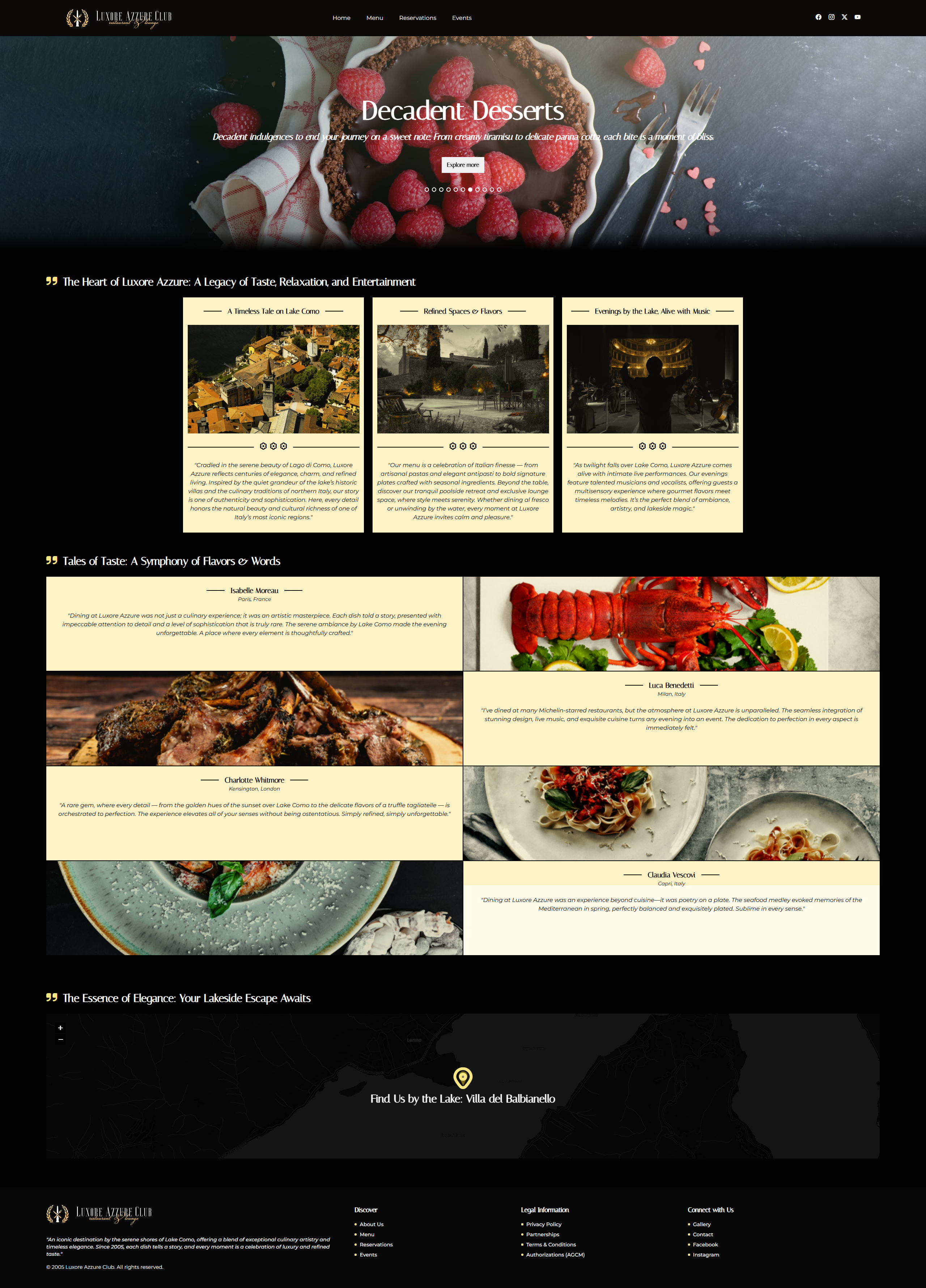 Luxore Azzure Cl – A Visual Journey into Fine Dining & Modern UI amber booking branding dark design designer finedining graphic design landingpage luxury new reservations restaurant ui uiux ux webapp webdesign
