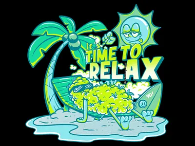 TIME TO RELAX - #artforsale art artwork cartoon cartoon style clothing design illustration merch