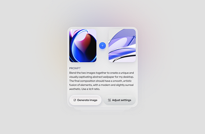 Next-Gen AI Card ai ai design ai image ai tool bento button card concept creative design futuristic glass glassmorphism gradient image blending image generator minimal modern prompt visual design