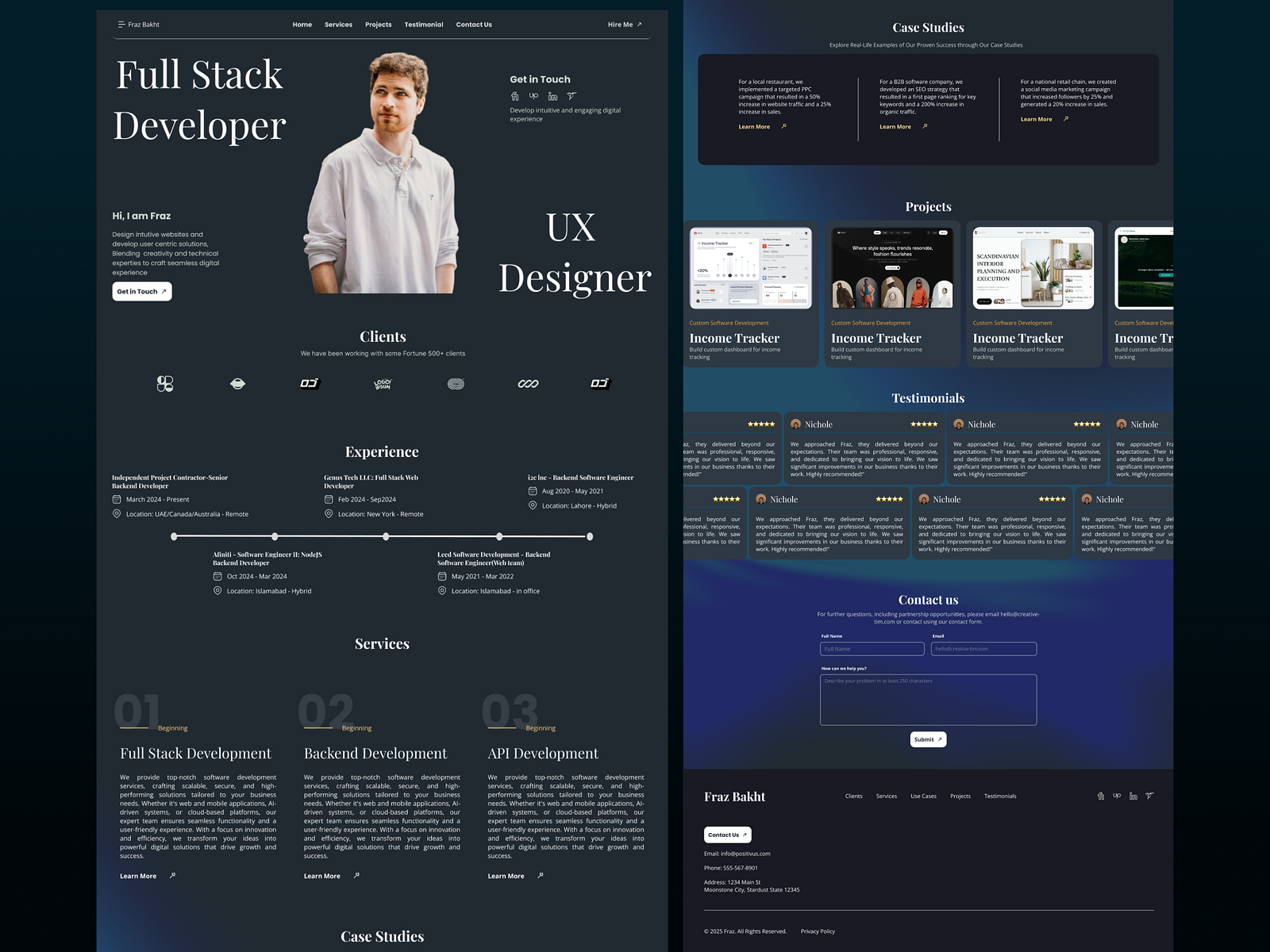 Personal Portfolio – Landing Page UI by Ramisha Chaudhary on Dribbble