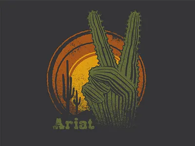 Cactus Peace Sign cactus desert graphic design illustration peace peace sign southwest tee shirt western