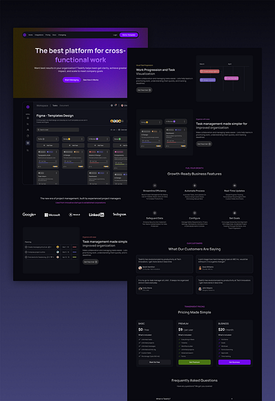 Taskify - Project Management Tool chirayu graphic design landing landing page management tool management website notion notion landing project management project management website taskify ui ui design ui ux website