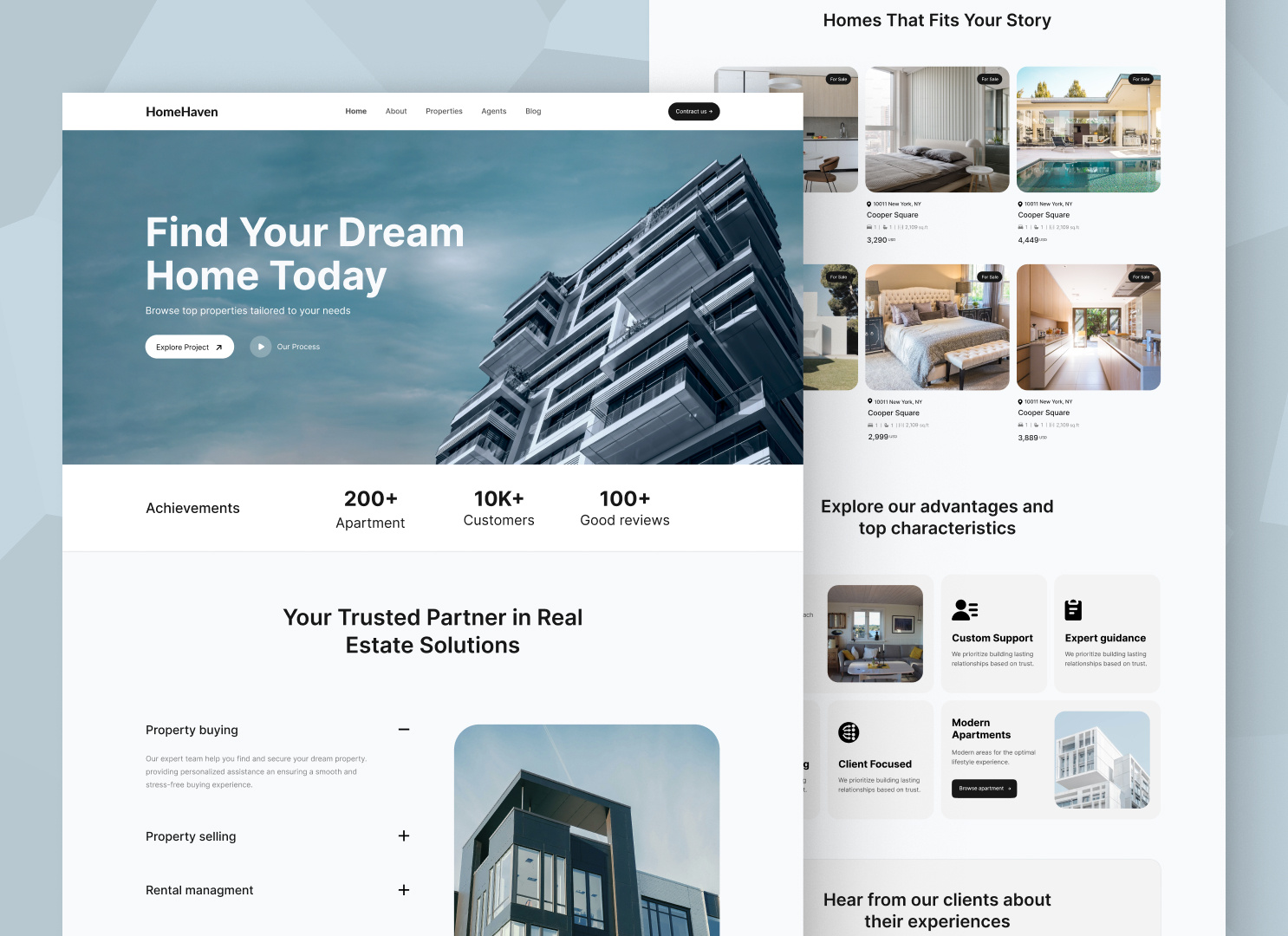 Real State Landing Page Design branding design figma illustration landing page ui uiux ux webdesign website