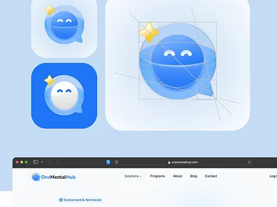 One Mental Hub – Logo, Icon & UI Design for Mental Wellness App startup branding
