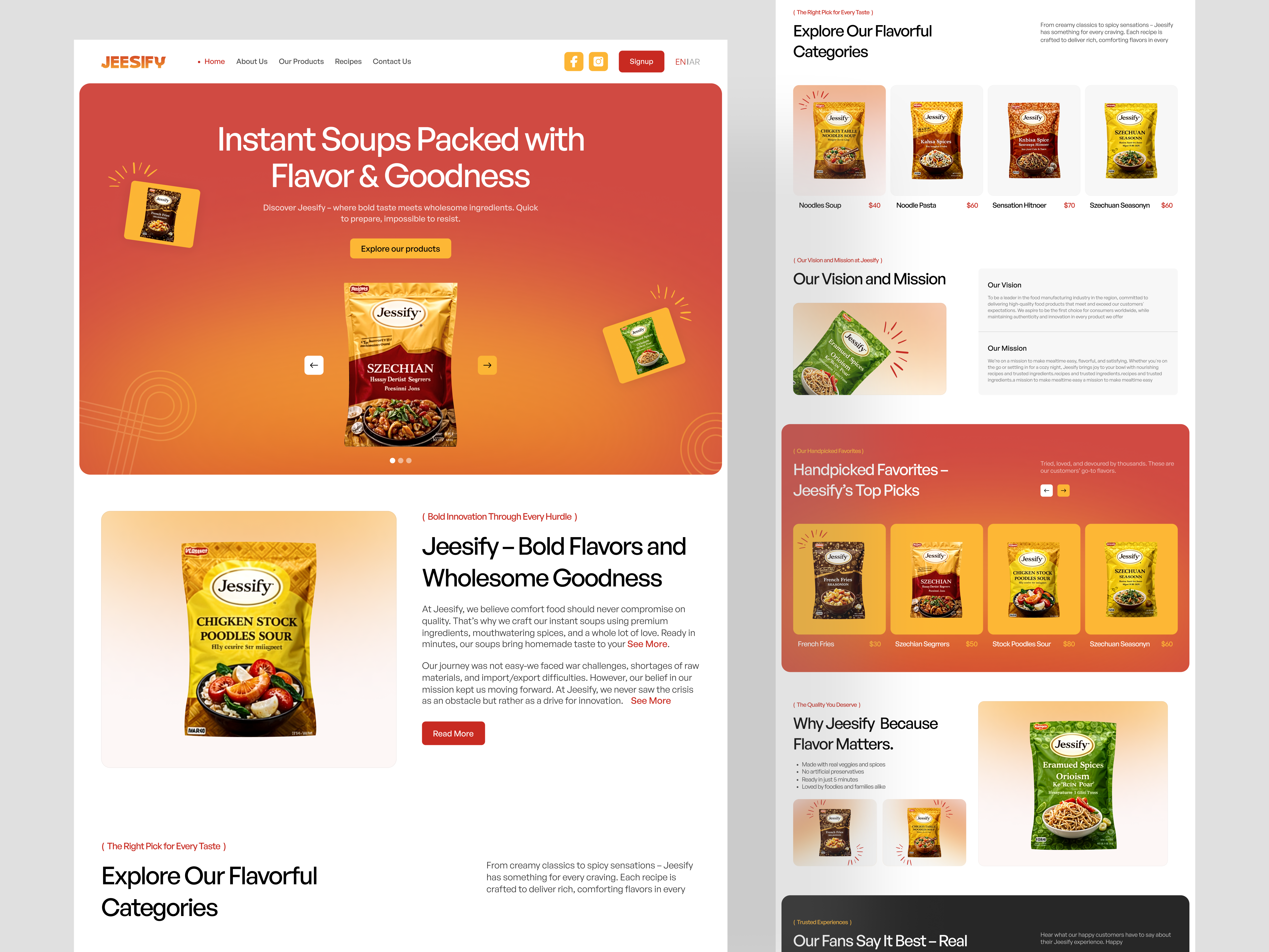 🍲 Just Launched – Jeesify Landing Page branding design eat figma foodbranding foodwebsite landing page modern design orbix studio resturant ui ux visualdesign web web design