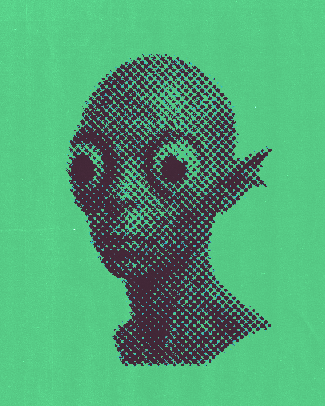Halftoned Alien 3d adobe alien futurism grain halftone illustration photoshop retro surreal