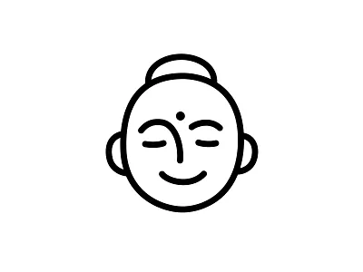 Buddha Face black and white buddha cute doodle face head illustration logo meditation minimal simple zen
