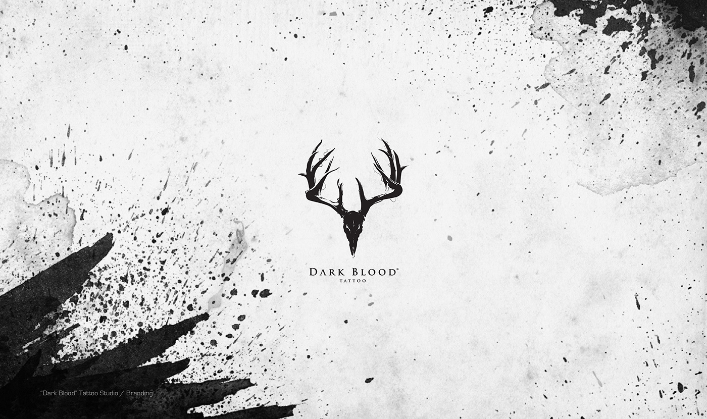 Dark Blood | Tattoo branding deer deer logo graphic design icon logo logotipo logotype studio tattoo tattoo studio