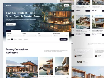 Estoria - Real Estate Landing Page clean design home house house exterior house listing landing page modern property real estate template ui ui kit ux villa website
