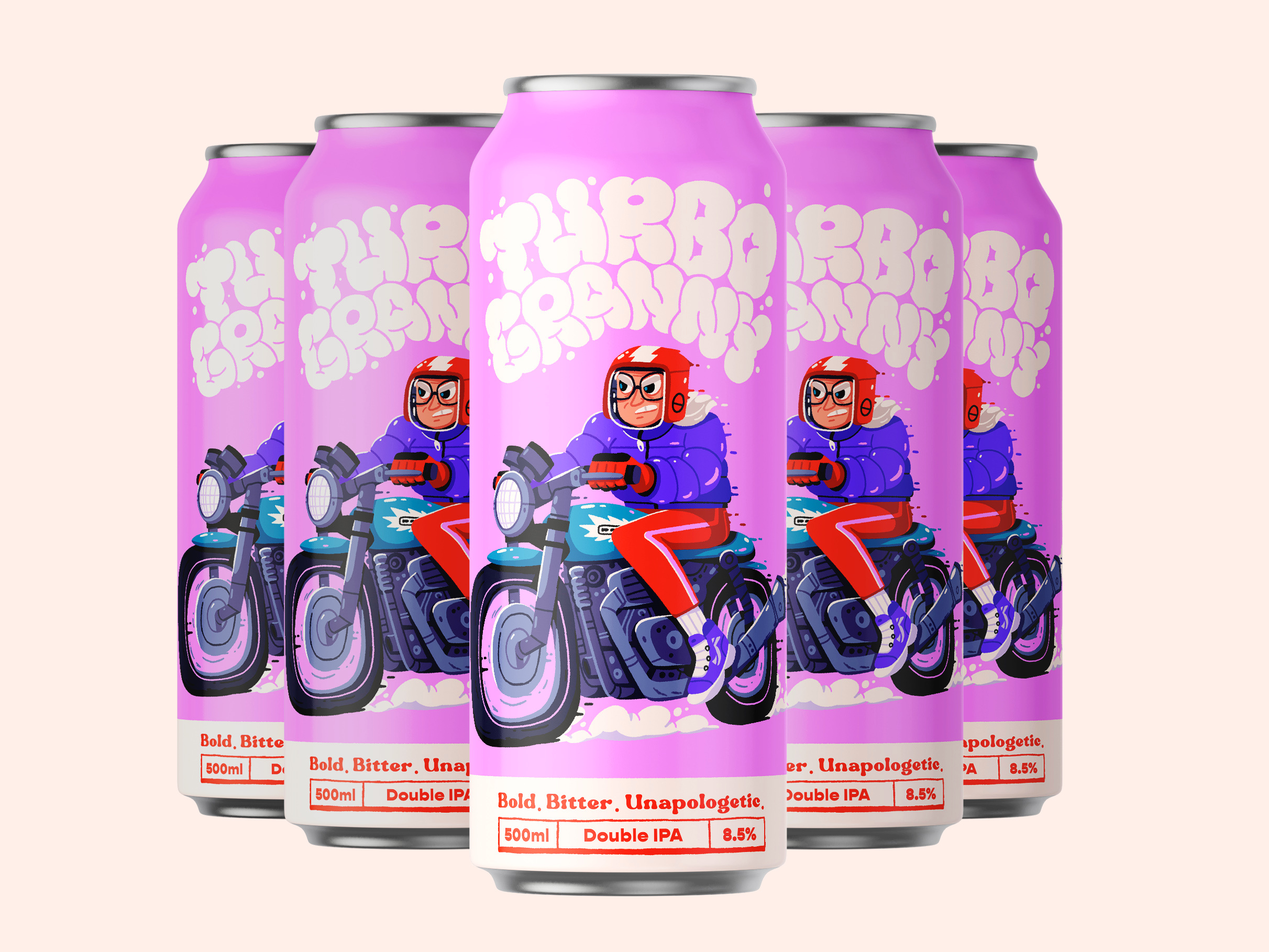 "Turbo Granny" Craft Beer art beer character craft beer design granny illustration label motorcycle