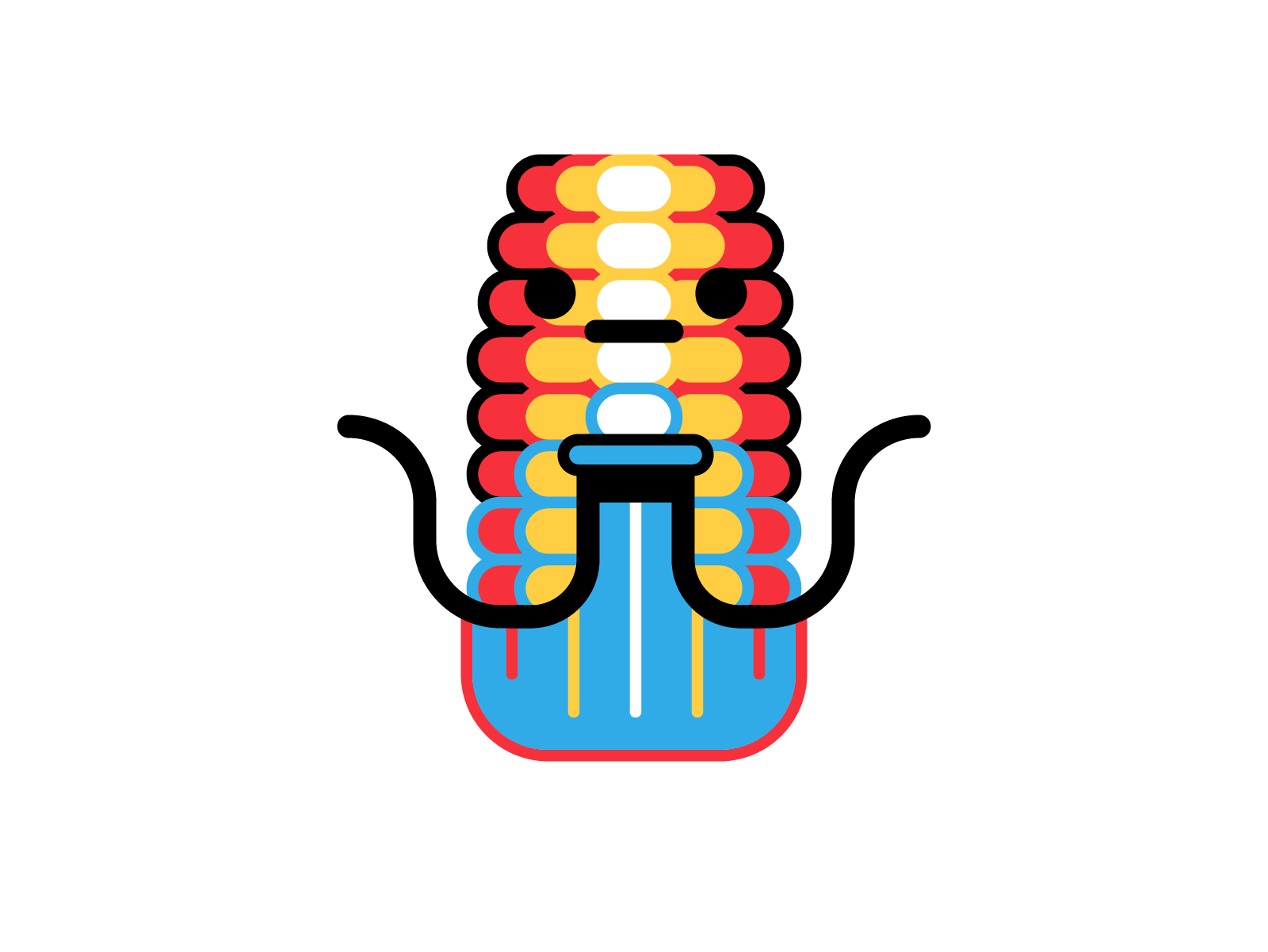 Diario Diario 09 - 90 blue cute design fan art geometric happy illustration kawaii red vector yellow