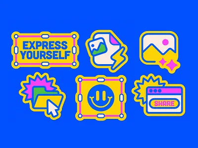 Adobe Express Patches adobe express branding illustration illustrator patches swag the creative pain vector
