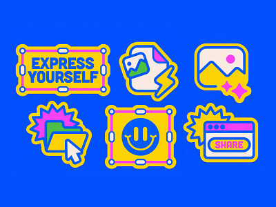 Adobe Express Patches adobe express branding illustration illustrator patches swag the creative pain vector