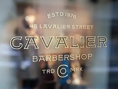 Cavalier Barbershop - Logo Mockup avatar badge brand identity branding design graphic design logo logo design logos sign signage storefront visual identity