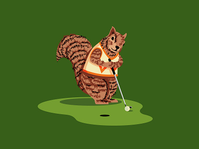Golfing Critters-Squirrel golf illustration illustrator squirrel the creative pain vector