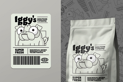 Iggy's dog food label branding dog food iggy illustration illustrator the creative pain vector