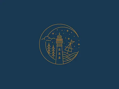 Maritime Badge | Lighthouse Logo badge brand identity branding design graphic design icon illustration logo merch tshirt visual identity