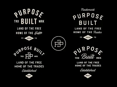 Purpose Built Badges apparel badge brand identity branding business design graphic design hat logo logo design logos merch poster tshirt visual identity