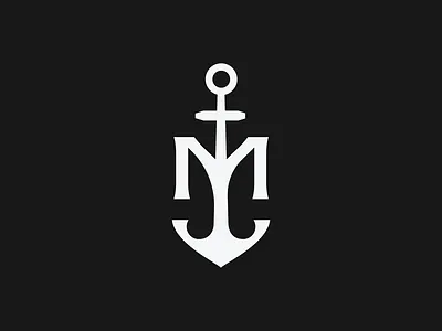 M Anchor | Vintage Monogram Logo apparel avatar badge brand identity branding design graphic design hat icon illustration logo logo design logos monogram tshirt visual identity