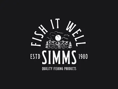 Simms Fish It Well | Badge Design apparel avatar badge brand identity branding design graphic design illustration logo logo design logos merch tshirt
