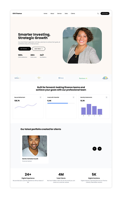 Finance Platform Home Page Design finance landingpage uiux webdesign