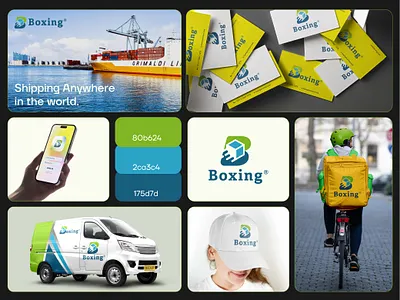 'Boxing' Logistic & Shipping Branding app icon logo brand designer brand identity branding cargo logo ecommerce graphic design logistic logo logistics logistics company logo logo design logo designer shipment shipping shopping delivery logo transport vehicle visual identity web design