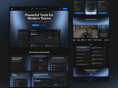 Imo - Saas Website black dark darkmode dashboard design figma gradient popular saas saas web saaswebsite ui ui design uidesign uiux ux web webdesign worldwide