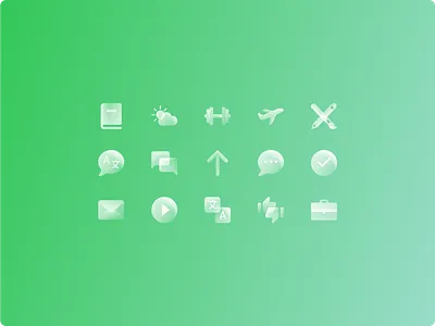 stay frosty vol.collection app store arrow book branding chat complete design email icon illustration language plane play set translate ui weather weight