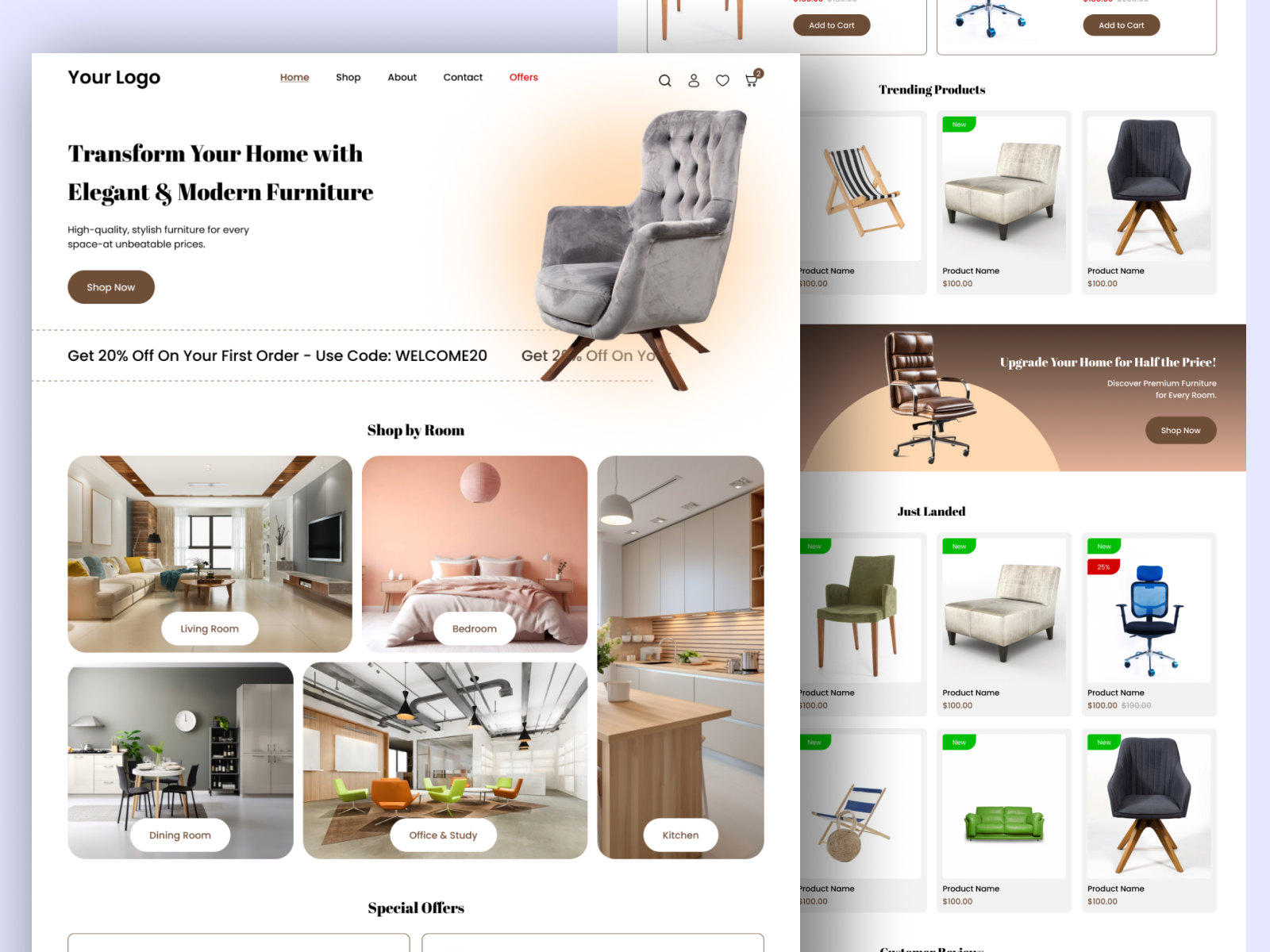 Furniture Store 🛋️ branding e commerce figma furniture graphic graphic design homepage landing page minimalist online store product responsive ui design ui ux user interface web design website