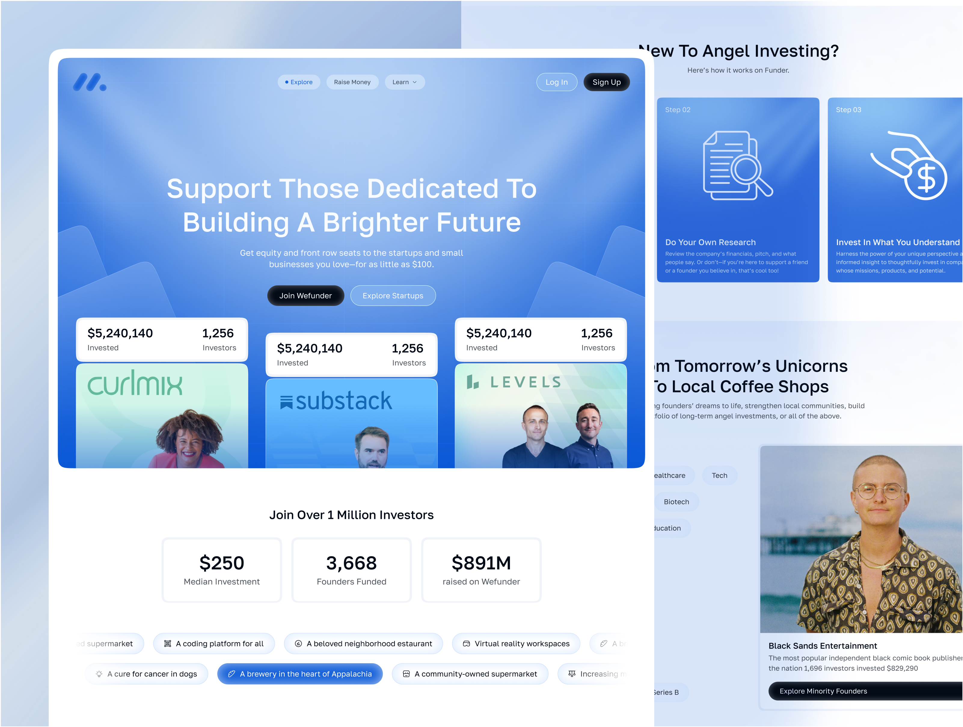 Startup Funding Landing Page finance website fintech invest investment investment platform investment platform landing page investment website investor landing page saas landing page saas website startup startup funding uiux design web design web platform webdesign
