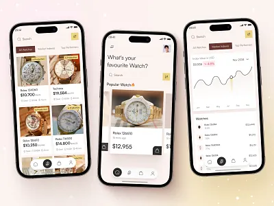 Luxury Watch Store Mobile UI app design e commerce fashion ios luxury watch store luxury watch store mobile ui mobile app premium shop shopping store ui ux watches