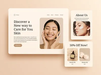Skincare Website Landing Page beautybrand cosmeticwebsite designforbeauty ecommercedesign healthandwellness landingpagedesign leanbeauty minimaldesign modernui productpage responsivedesign skincarewebsite uiuxdesign userinterface uxinspiration webdesign webinterface websiteui wellnessbrand