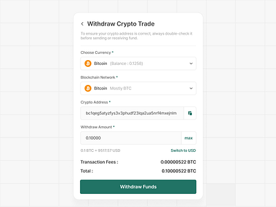 Crypto Withdrawal Page | Card begginer bento bento card branding button cards ui ux withdraw withdraw cards