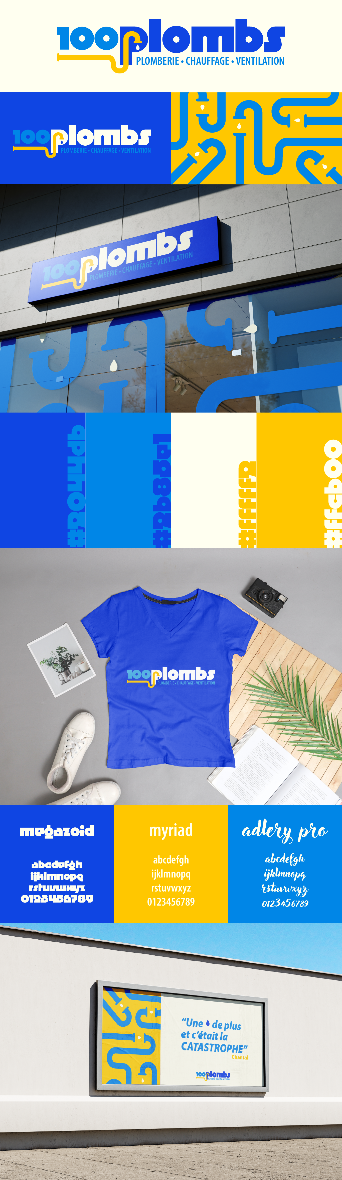 100 Plombs : full branding branding logo plombier plumber tee shirt