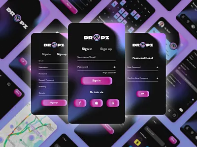 Social Networking Platform- DROPZ ✨ app branding design graphic design illustration logo typography ui ux vector