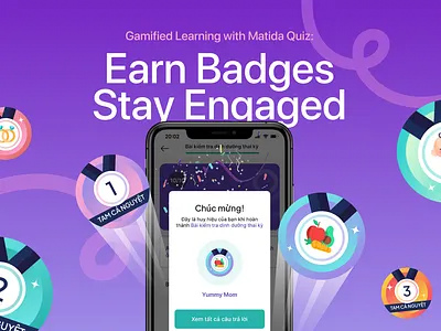 Matida App Vietnam: Quiz Badge Collection badge mobile app quiz badge ui