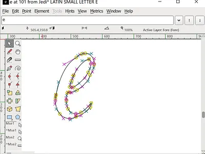 Jedi font letter e fontforge jedifont letter