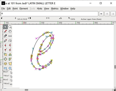 Jedi font letter e fontforge jedifont letter