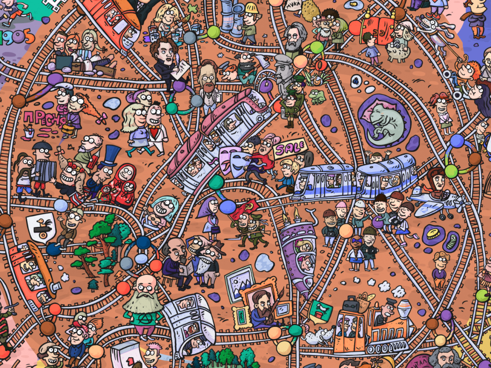 Wimmelbuch-style subway map 2d coalla design graphic design illustration map poster wimmelbuch