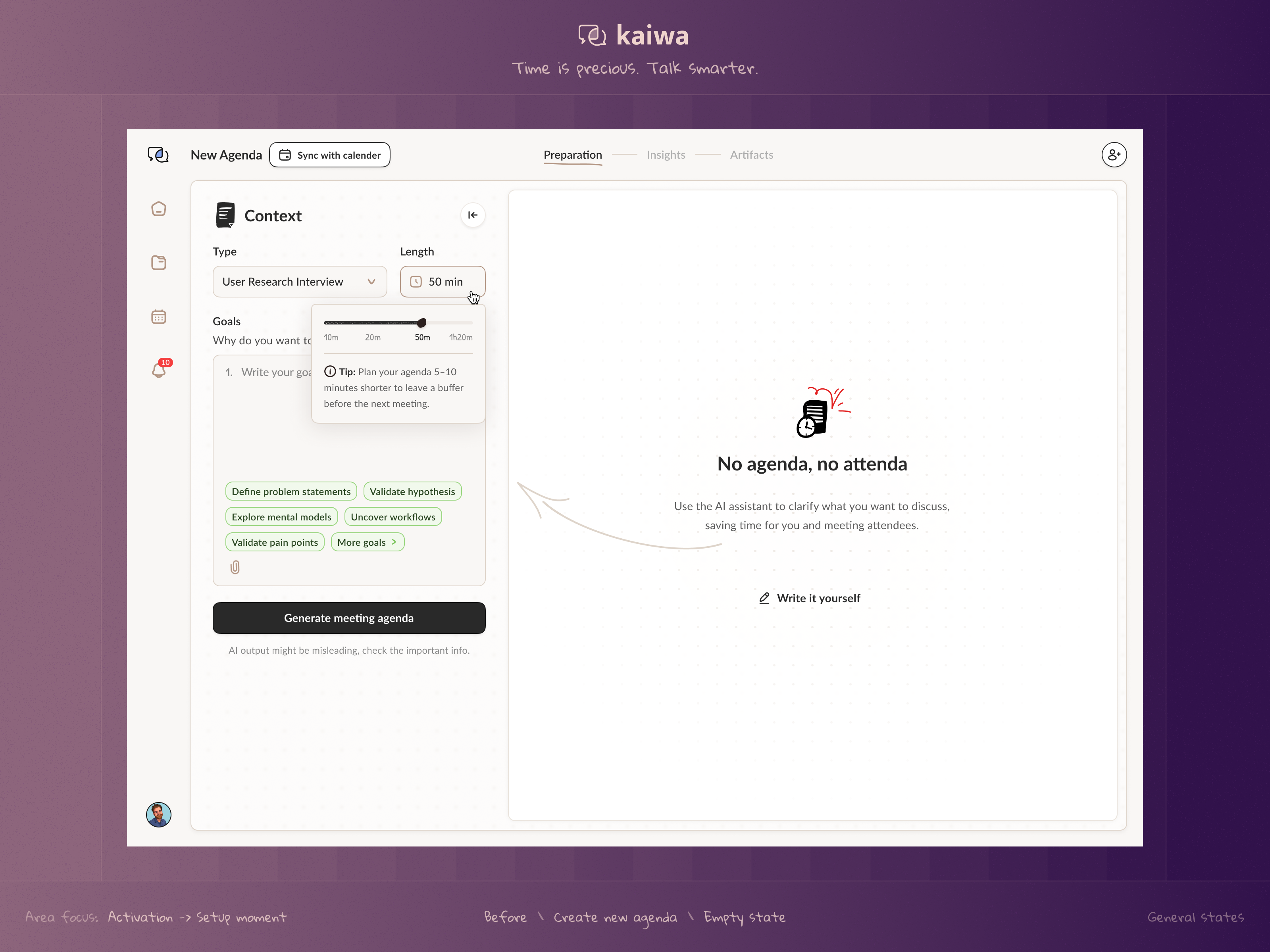 GenAI SaaS - Empty state ai artificial intelligence b2b clean empty genai handdrawn minimal plg saas ui ux