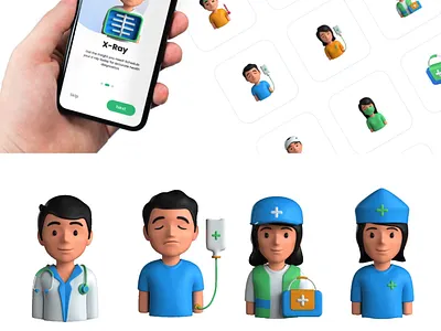 3D Animated Healthcare Icons 3d animation branding design graphic design icons illustration logo motion graphics ui ux vector
