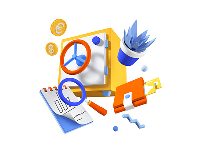 Finance 3d chart currency design finance graphic design illustration safe safety stock market vault wallet