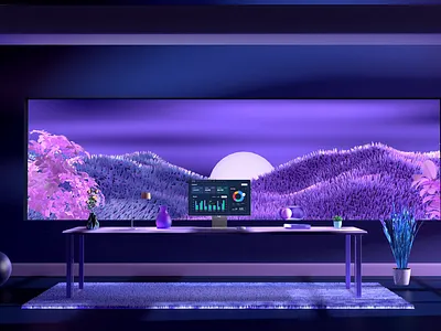 3D Environment Design and Animation for showcase UI 3d animation graphic design microsoft motion design motion graphics presentation ui animation