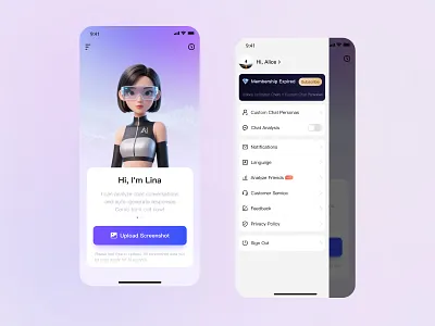 A smart AI chatbot reply product [对象对象]，应用程序，用户界面 app ui